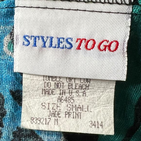 Styles To Go Small Cotton Pleated Maxi Skirt Jade Print Animal Pattern - Picture 6 of 7